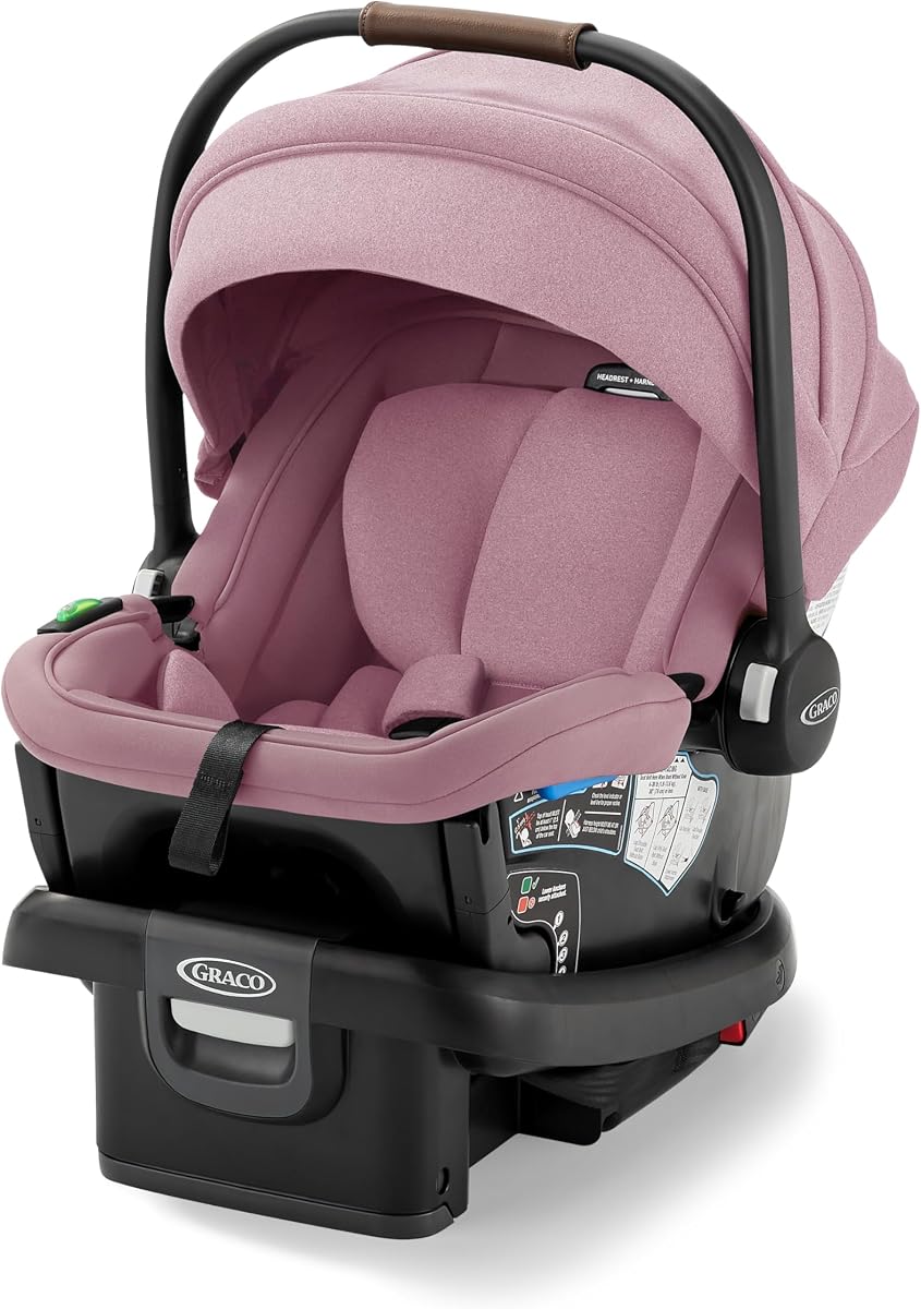 Gomax Infant Car Seat, Orchid Haze, Lightweight, Reclinable Rear Facing Car Seat se instala con o sin base
