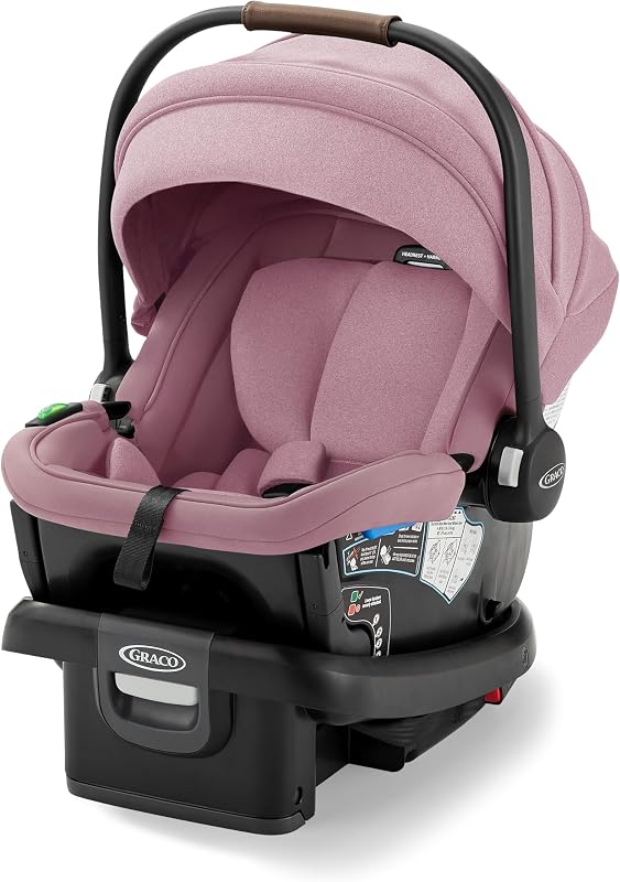 Gomax Infant Car Seat, Orchid Haze, Lightweight, Reclinable Rear Facing Car Seat se instala con o sin base
