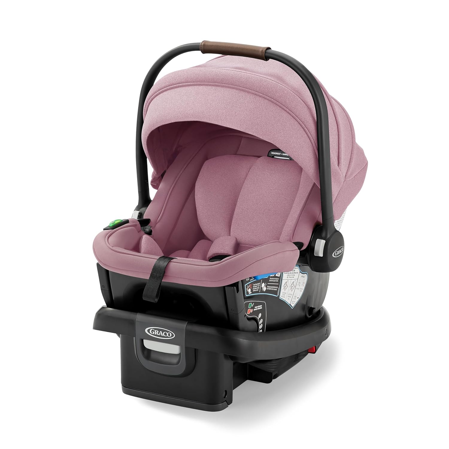 Graco Gomax Infant Car Seat, Orchid Haze, Lightweight, Reclining Rear Facing Car Seat Installs with or Without a Base