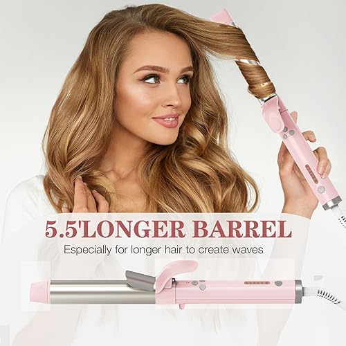 Miniatura 5 de Rizador automático de 1 14 pulgadas con barril de cerámica para cabello largo y corto, varita giratoria automática, hasta 430 , rizador giratorio