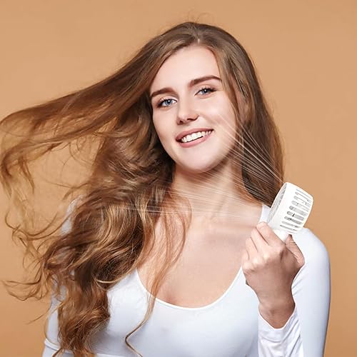 Miniatura 6 de Nezylaf Mini ventilador de mano, ventilador portátil recargable con 3 velocidades, accesorio de verano esencial de viaje para mujeres ventilador de