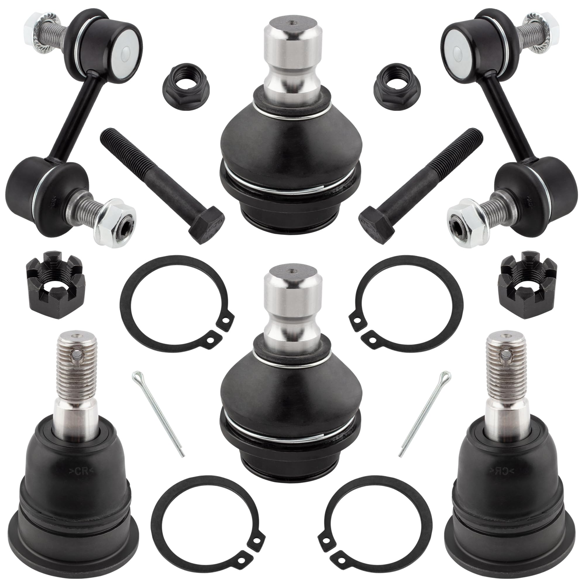 WEDOAUTO 6Pcs Front Sway Bar End Links + Upper Lower Ball Joints Fit For Infiniti QX56 2004-2013, For Nissan Armada 2005-2015 2017-2019, Pathfinder