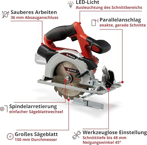 Einhell Cordless Circular Saw 150mm 18V PXC Without Battery - 3