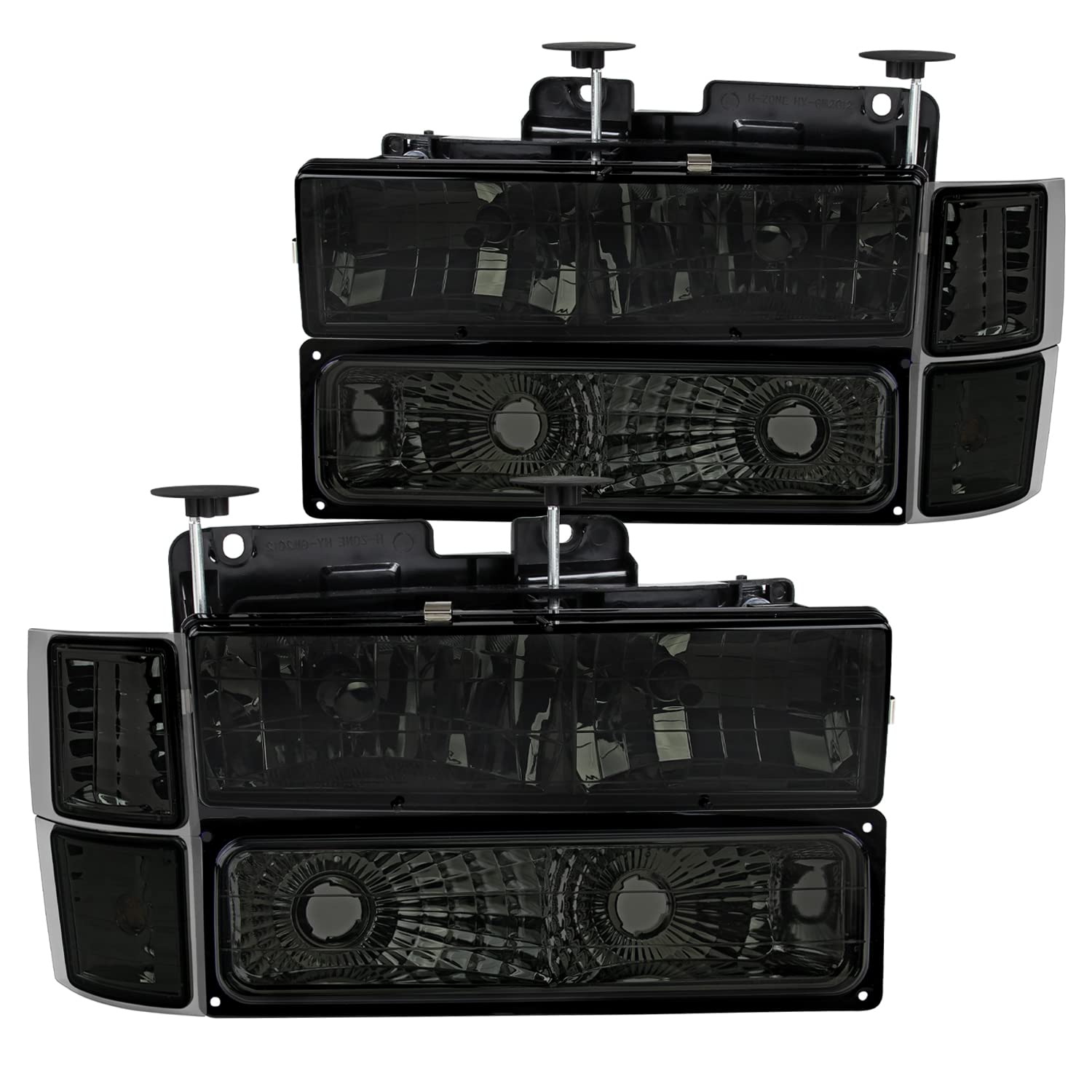 Buy SpecD Tuning Euro Head Lights + Corner Lights + Bumper Lights Smoke Compatible with Chevy C