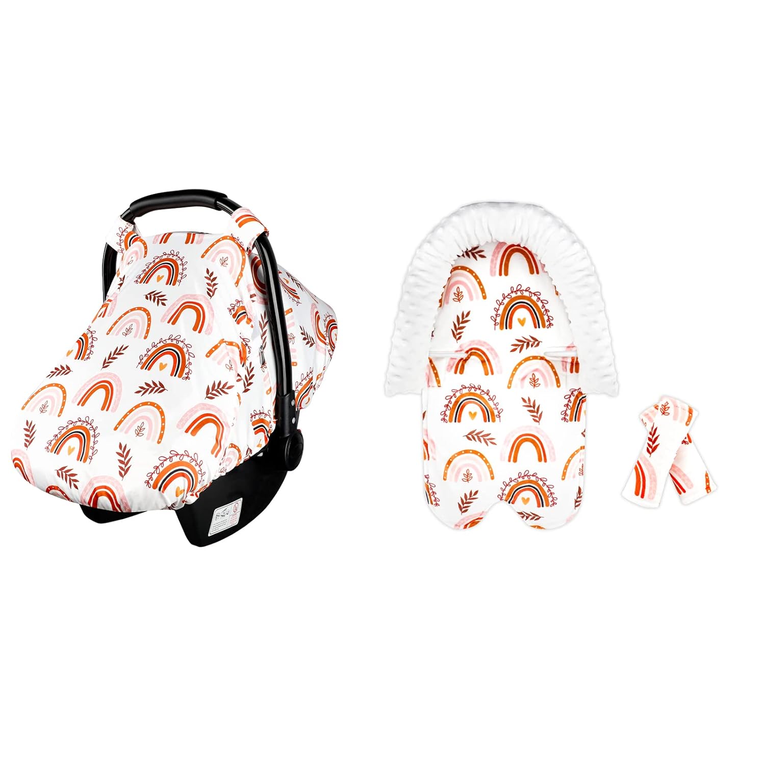 Infant Car Seat Head Support and Stroller Cover, Made of Super Soft and Stretchy