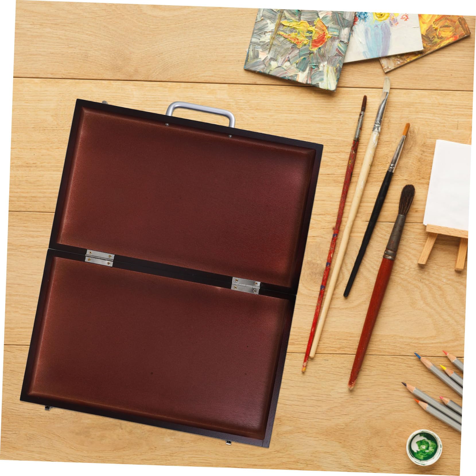 Gatuida Mallette de Peinture Portable en Bois pour Étudiants et Artistes