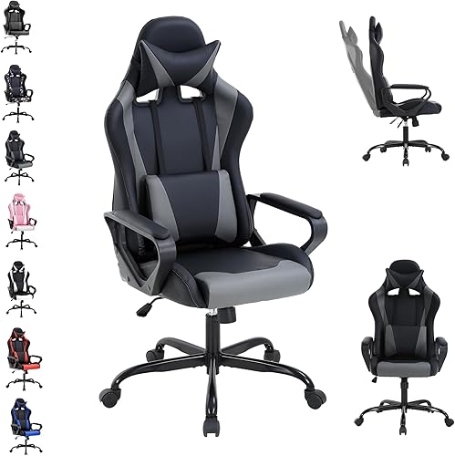 Miniatura 8 de Silla de videojuegos, silla de videojuegos, silla de escritorio de oficina con respaldo alto, silla de escritorio de oficina con soporte lumbar,