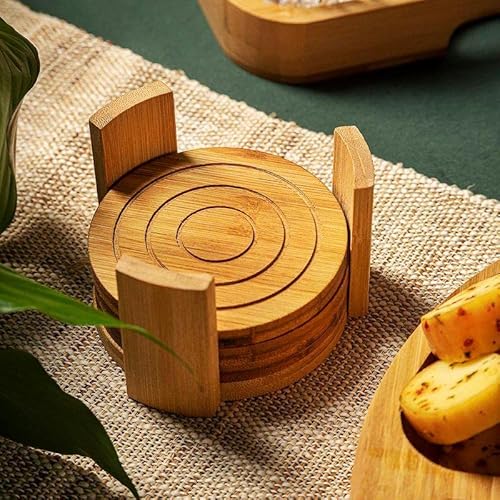Jogo de Porta-copos Bambus Circle 6 Peças - Home Style