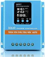 ELUSH Controlador de Carga Solar Mppt de 100A Atualizado, 12V 24V 36V 48V, com Display Lcd, Regulador Inteligente para Baterias de Chumbo-Ácido E Lítio, Entrada Máxima de 100V E Duas Portas Usb.