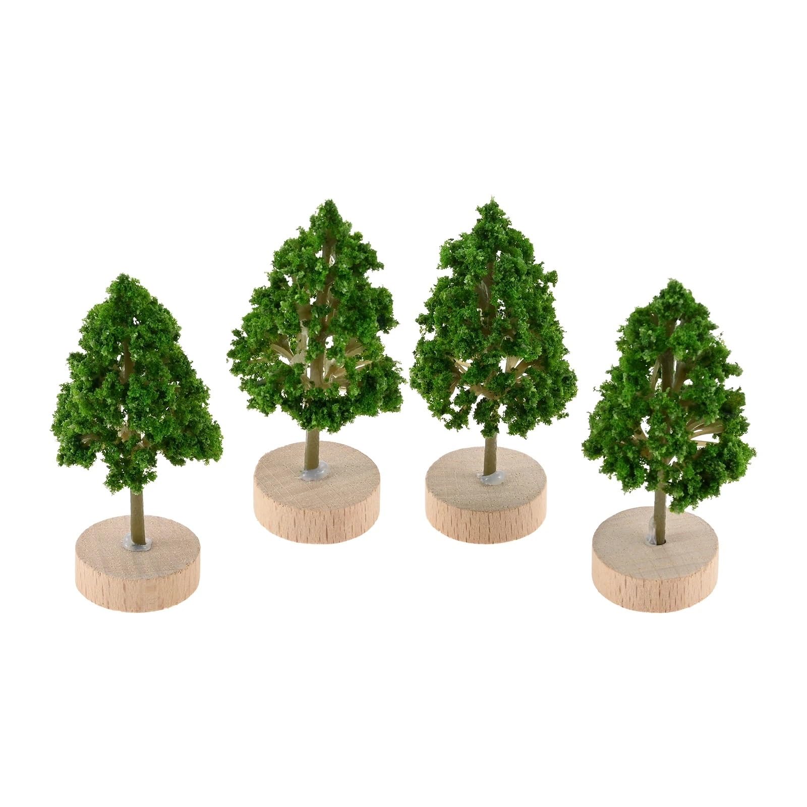 DUNSBY Model Trees 4Pcs Green Miniature Model Trees with Base Train Scenery Architecture Tree for DIY Crafts Building Landscape(6x3cm)