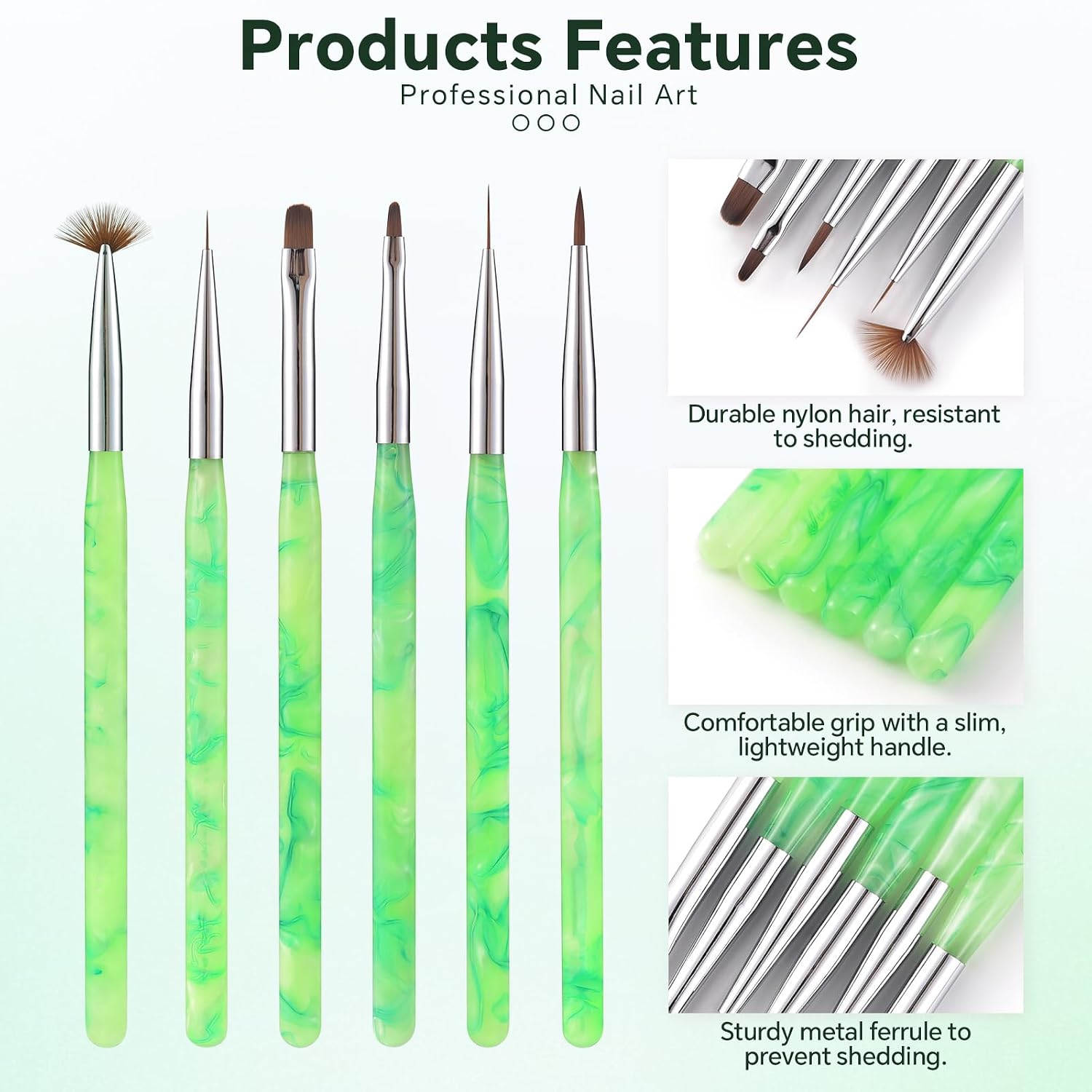 7PCS Nail Art Brushes Set with Nail Polish Mixing Palette image 4