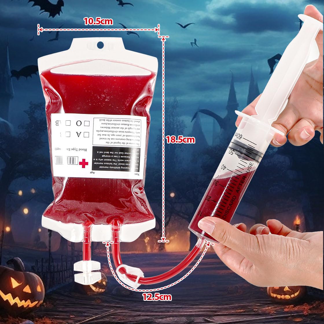 16 Stück Halloween Blutbeutel 250 Ml + Trichter – Trinkgefäße Für Gruselpartys & Cosplay