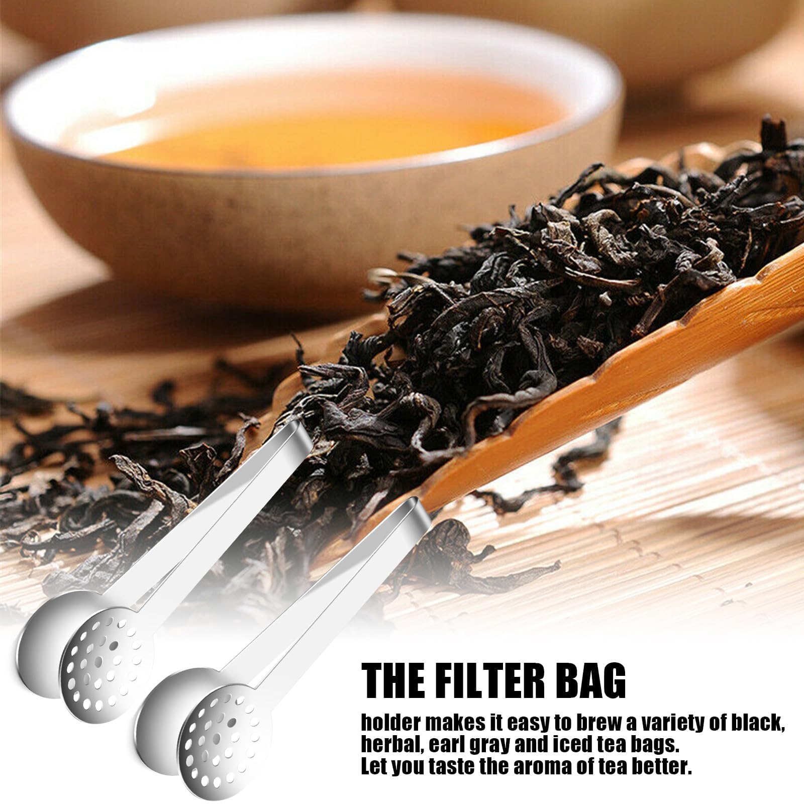 Tea Bag Squeezer Tongs, 2 PCS Stainless Steel Teabag Squeezer Tool, Tea Bag Strainer - Image 4