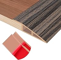 Heonay Self-Adhesive Vinyl Floor Transition Strip - Smoked Brown Wood Grain Door Threshold for Carpet to Tile, Laminate (2/5"-3/5", 3.3ft)