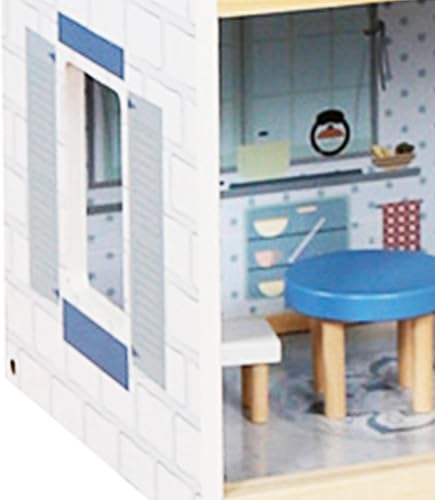 Miniatura 33 de Lil' Jumbl Casa de muñecas de madera para niños, accesorios y muebles de 17 piezas, con balcón y escaleras, juguete de casa de muñecas de 3 pisos