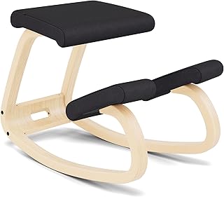 Varier Variable Balans Ergonomischer Stuhl Holz Natur/Schwarz Bewegung Haltung Büro Home Office Lernen 10 Jahre Qualitätsgarantie
