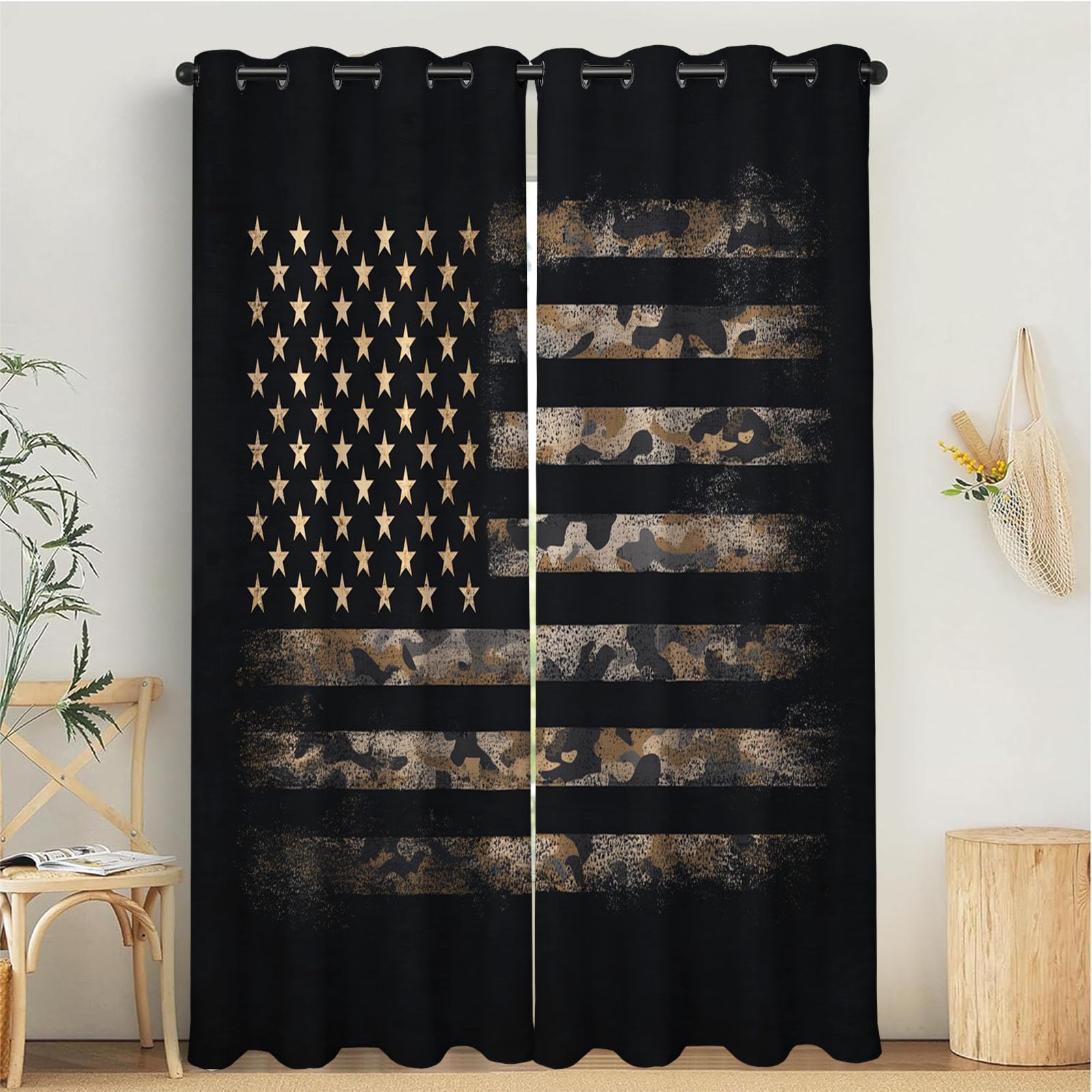 Rideaux occultants thermiques style vintage pour salon moderne et cuisine