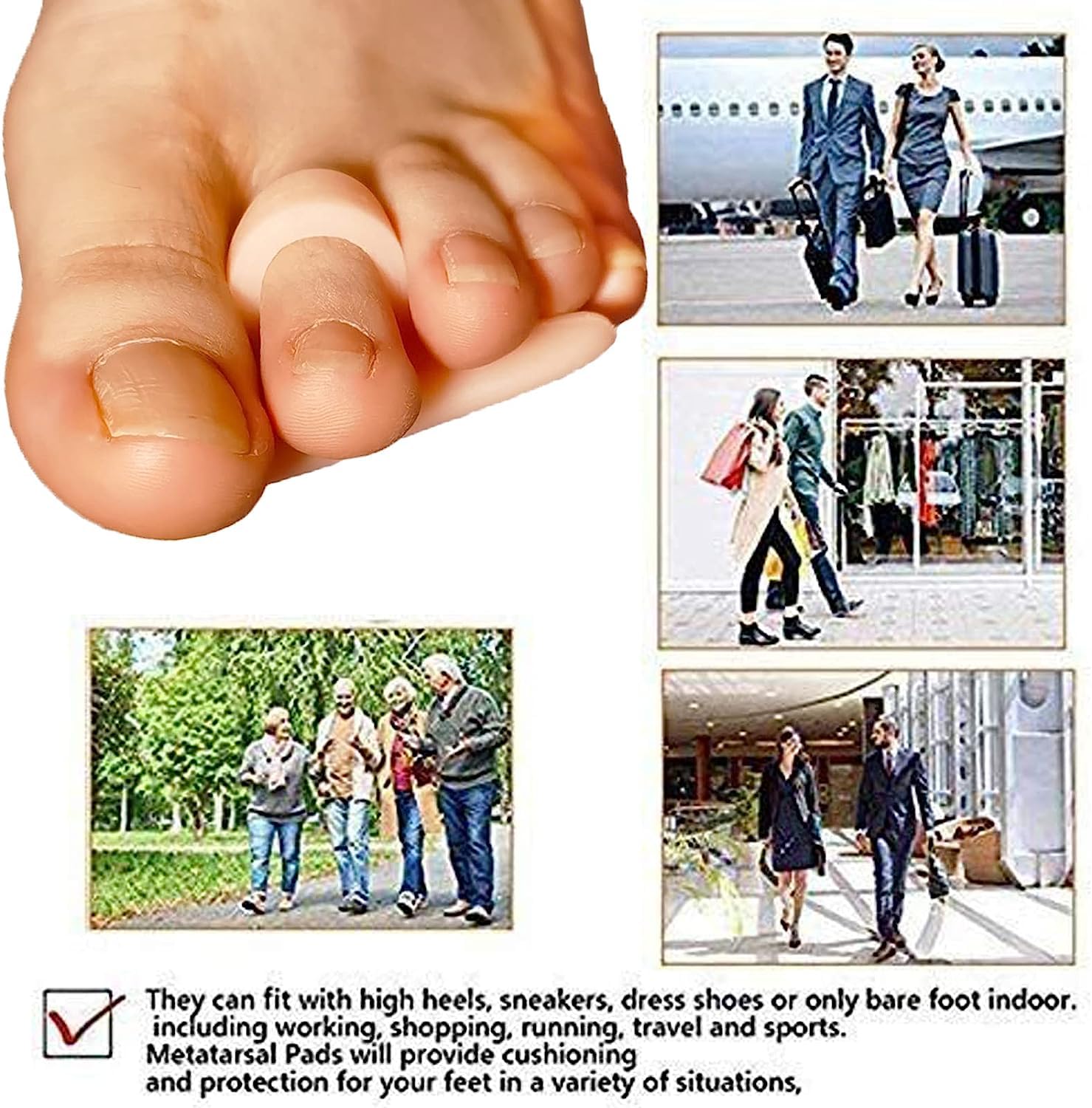 20 Pieces Hammer Toe Crest Corrector for Claw, Hammertoe Pad Realign Bent, Crooked, Curled, One Loops Hammer Toe Support Crest for Women & Men