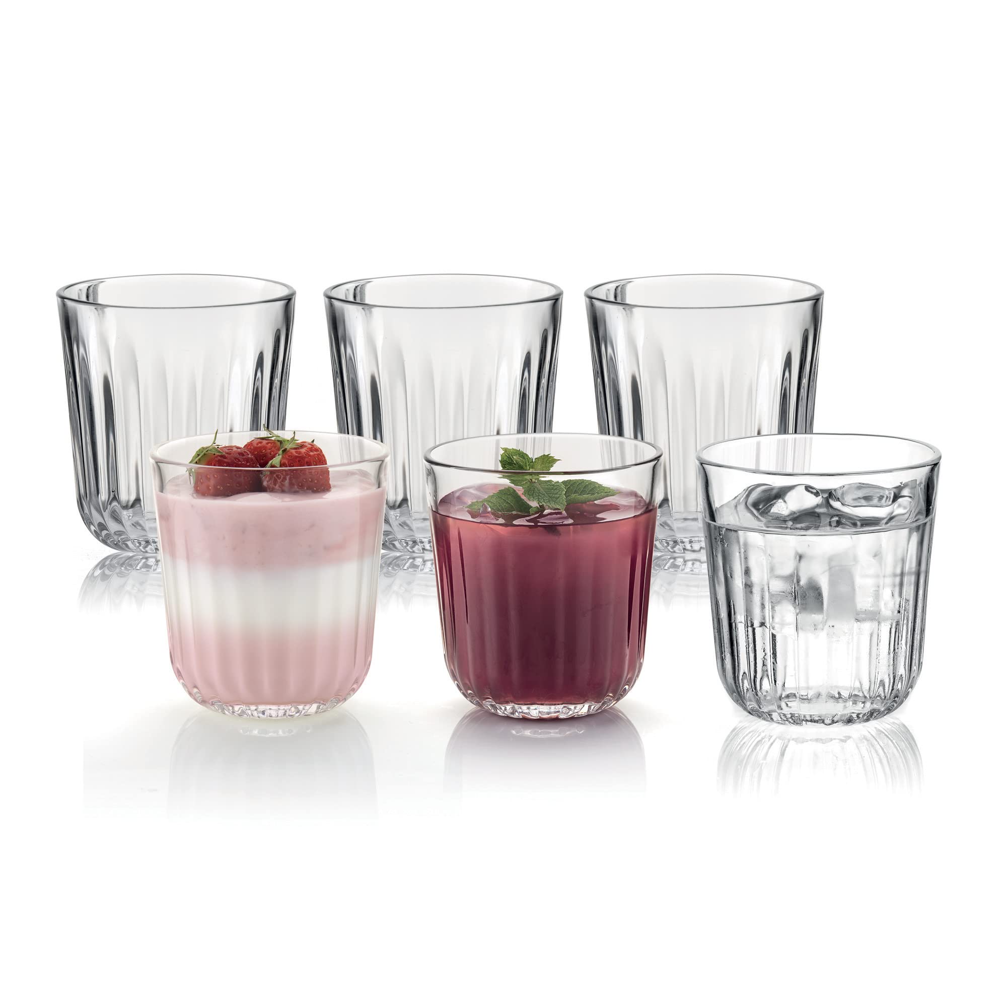 Guzzini Gocce, Set 6 Bicchieri in Vetro Everyday, 320 Cc, Trasparente