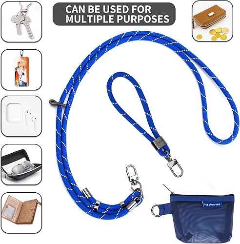 Vista 11 de Cordón para teléfono y correas para la muñeca, cordón ajustable para teléfono celular con cartera desmontable, cordón para iPhone de 0.315 pulgadas