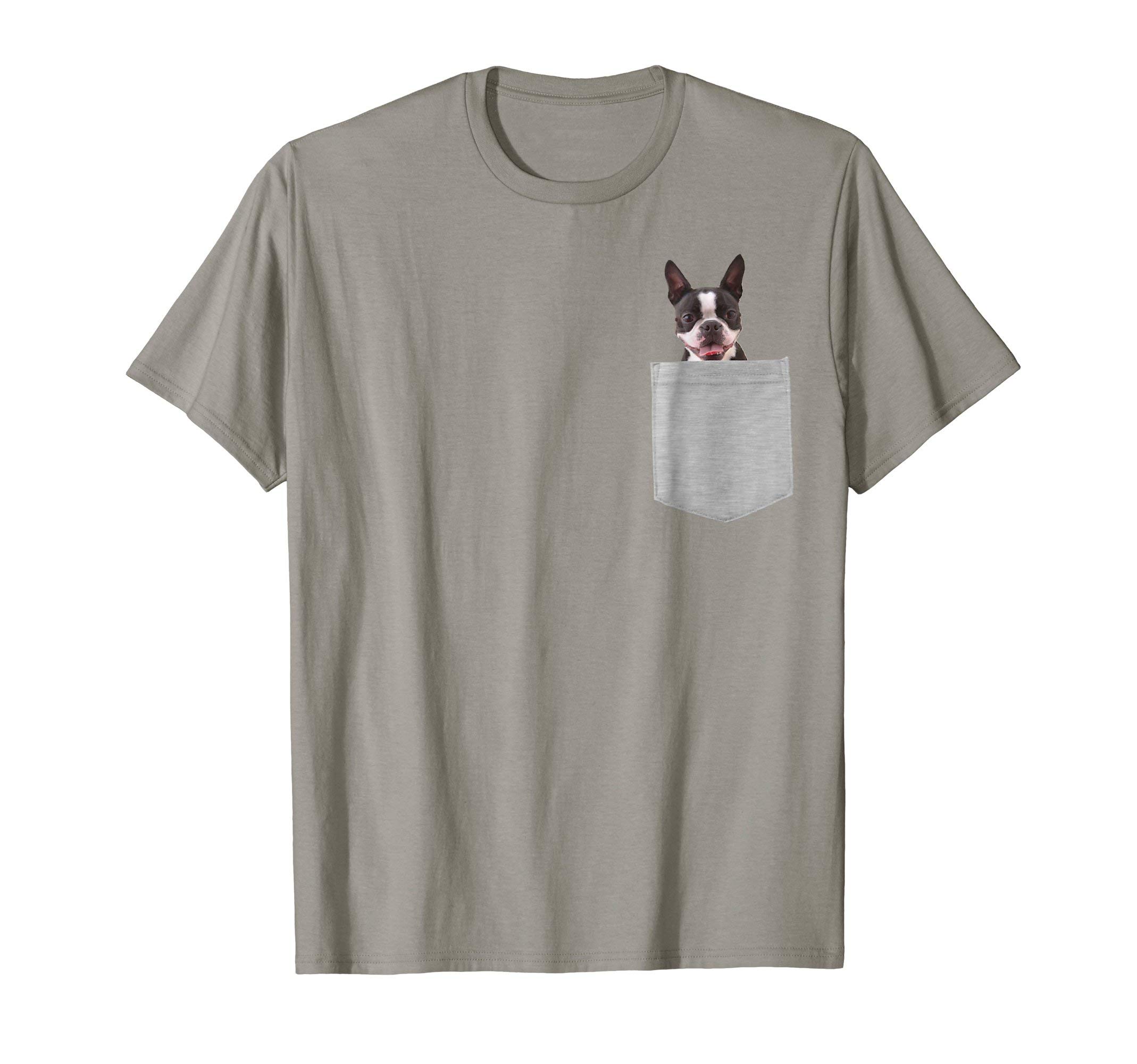 Dog in Your PocketBoston Terrier Kids Unisex T-Shirt Grey Small
