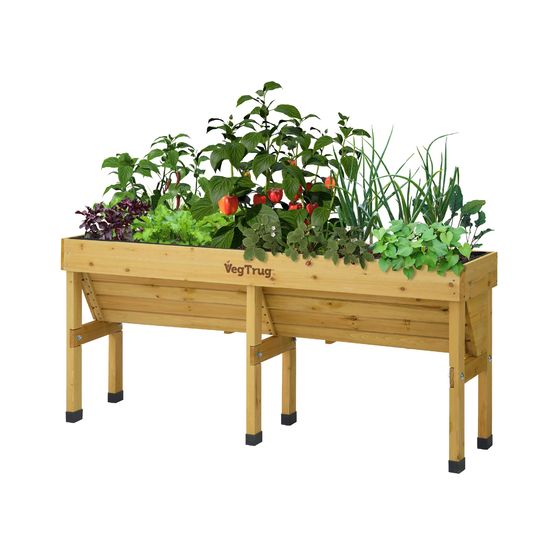 Vegtrug Medium Wall Hugger Raised Wooden Planter Fsc Cedar Natural 1834mm X 460mm X 800mm from B&Q