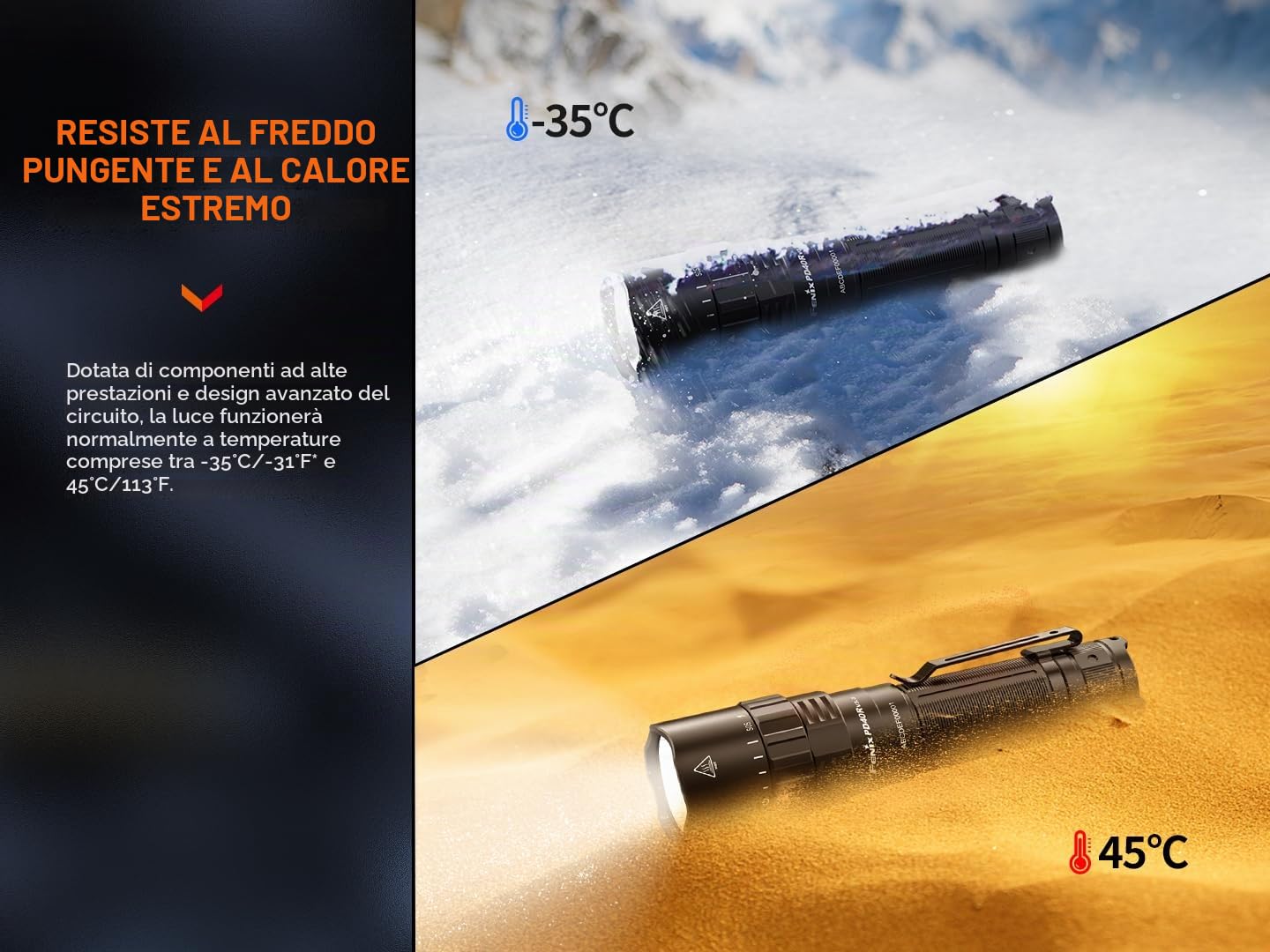 fenix PD40R v3.0, torcia a LED ricaricabile a lungo raggio ultra luminosa | 3000 lumen | 500 m | 89 ore max | interruttore rotativo meccanico | batteria di grande capacità 21700 da 5000 mAh | IP68,