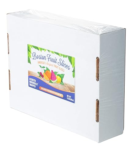Miniatura 5 de Boston Fruit Slices - Rebanadas de gelatina de frutas surtidas - Envueltas individualmente - Caja a granel de 5 libras - Rebanadas de frutas