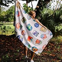 Vista 13 de Sprints Toalla atlética para correr, tamaño completo, funda de asiento de automóvil, microfibra de rendimiento (Retro Sunset)