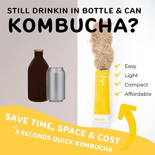 Miniatura 3 de DALAMHARI Yuzu Super Kombucha - Té en polvo | 15 kcal Scoby Fizz Sticks Urban Remediy Hydrant Powder Packets Switch Drink Health Ade Synergy