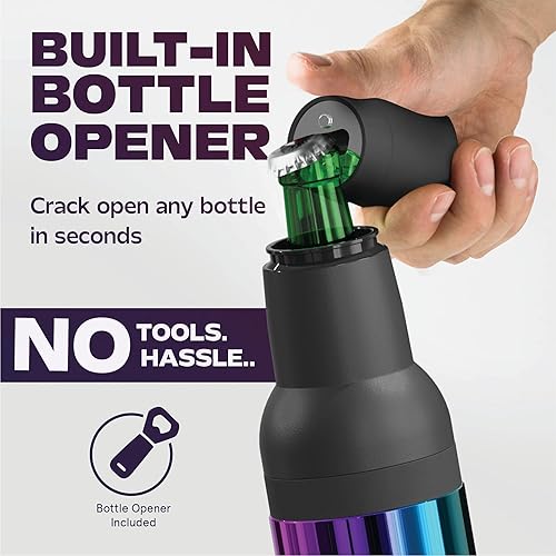 Miniatura 103 de Asobu Frosty Beer 2 Go Enfriador de botellas y latas de cerveza de acero inoxidable de doble pared con aislamiento al vacío y destapador de cerveza