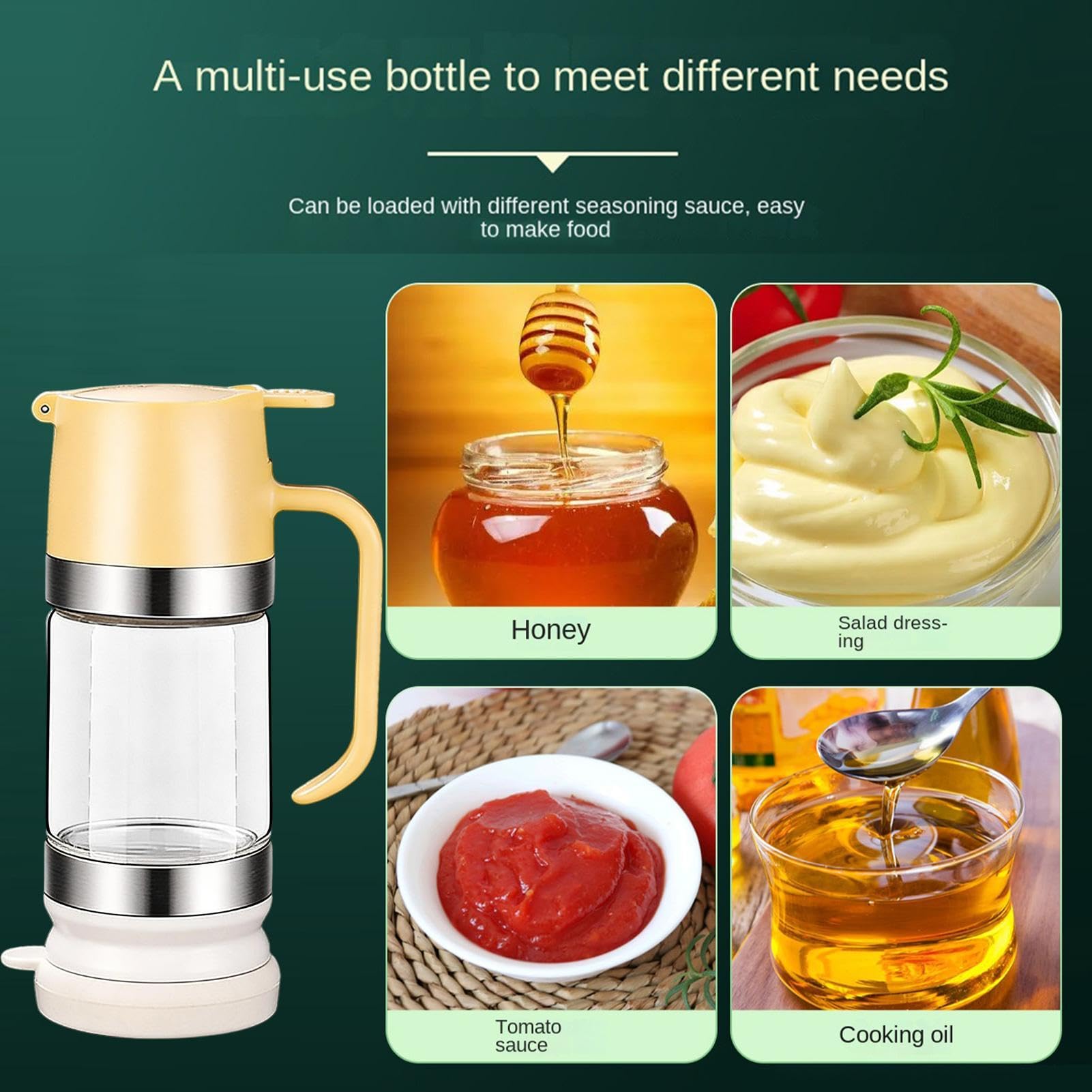 Distributeur de miel, 300 ml, en verre hermétique, anti-goutte, distributeur de sirop amovible pour huile, café, thé, lait, sauce, maison, cuisine, garde-manger, camping, pique-nique