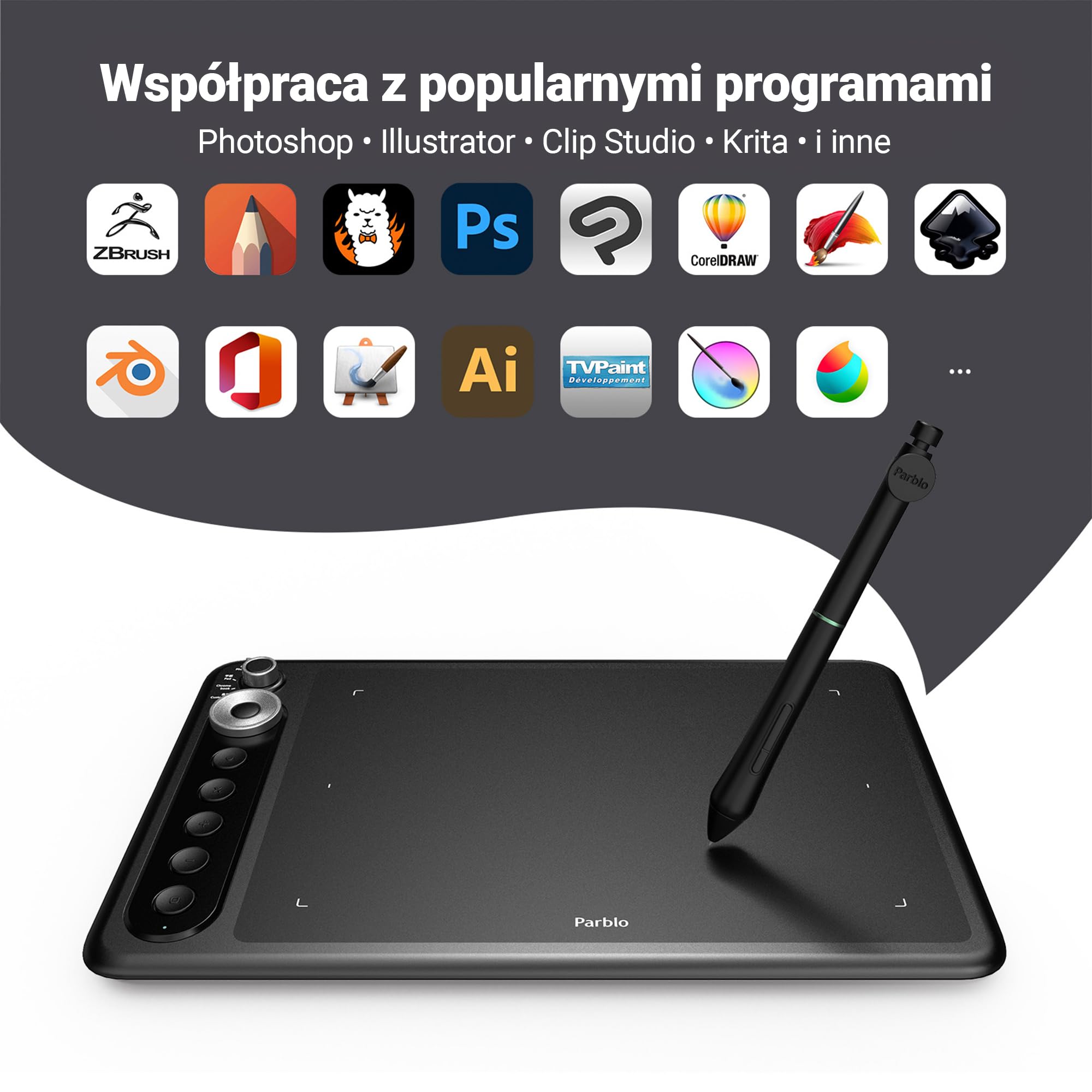 Intangbo X7 Nero - Tablet grafico da 10 x 6 pollici per disegno, stilo senza batteria, livelli di pressione 8192, supporto inclinabile, compatibile con Windows/Mac/Android