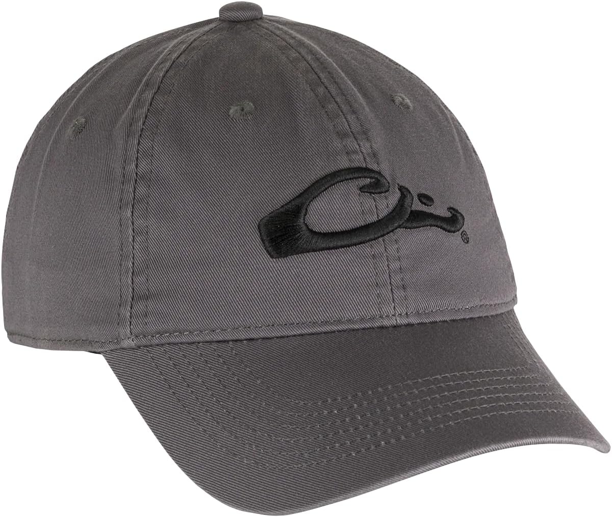 Drake Waterfowl Cotton Twill Large Logo Cap - Hunting Low Profile Contoured Bill Cotton Cap, One Size Fits Most