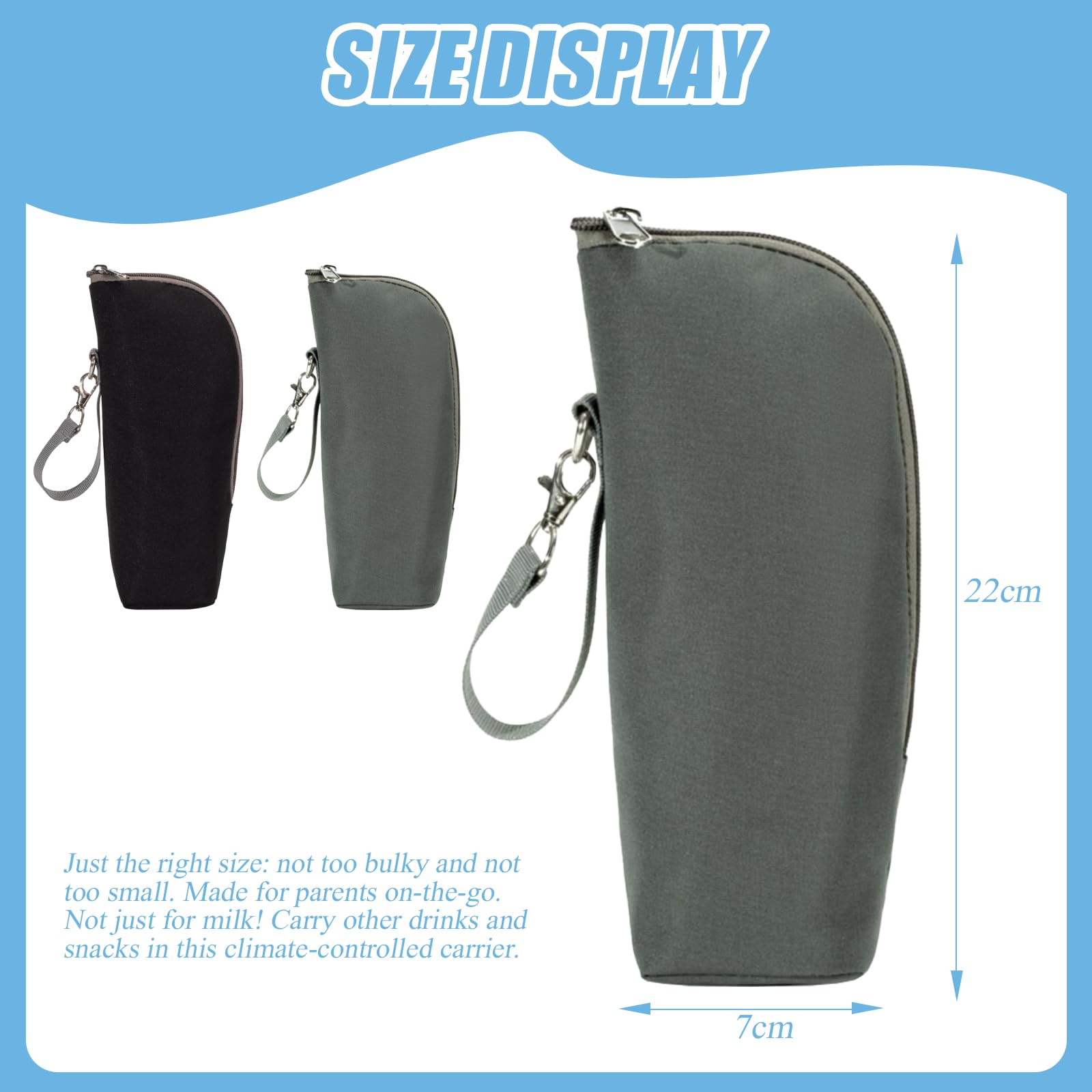 ExcellaElite 2 Pcs Insulated Baby Bottle Bags, Portable Baby Bottle Bag, Heat Preservation and Cold Preservation - Image 2