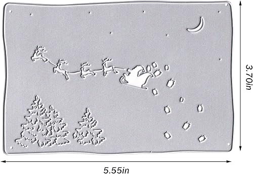Vista 12 de Marco de árbol de Navidad troquelado para hacer tarjetas, troqueles de corte de palabras de Noel de Navidad, plantillas de troqueles de estrellas