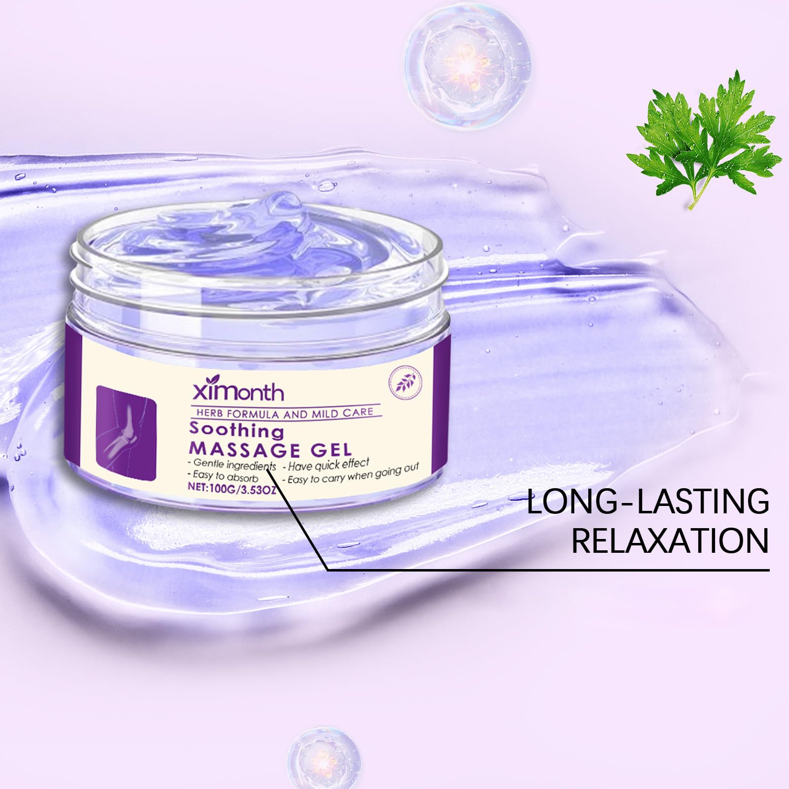 Soothing Relief Massage Gel, Joint Gel Purple Gel Soothes for Knees, Lumbar, Neck, Hands,Feet and Joint Activities Throughout.(100g) — Amazon image 2
