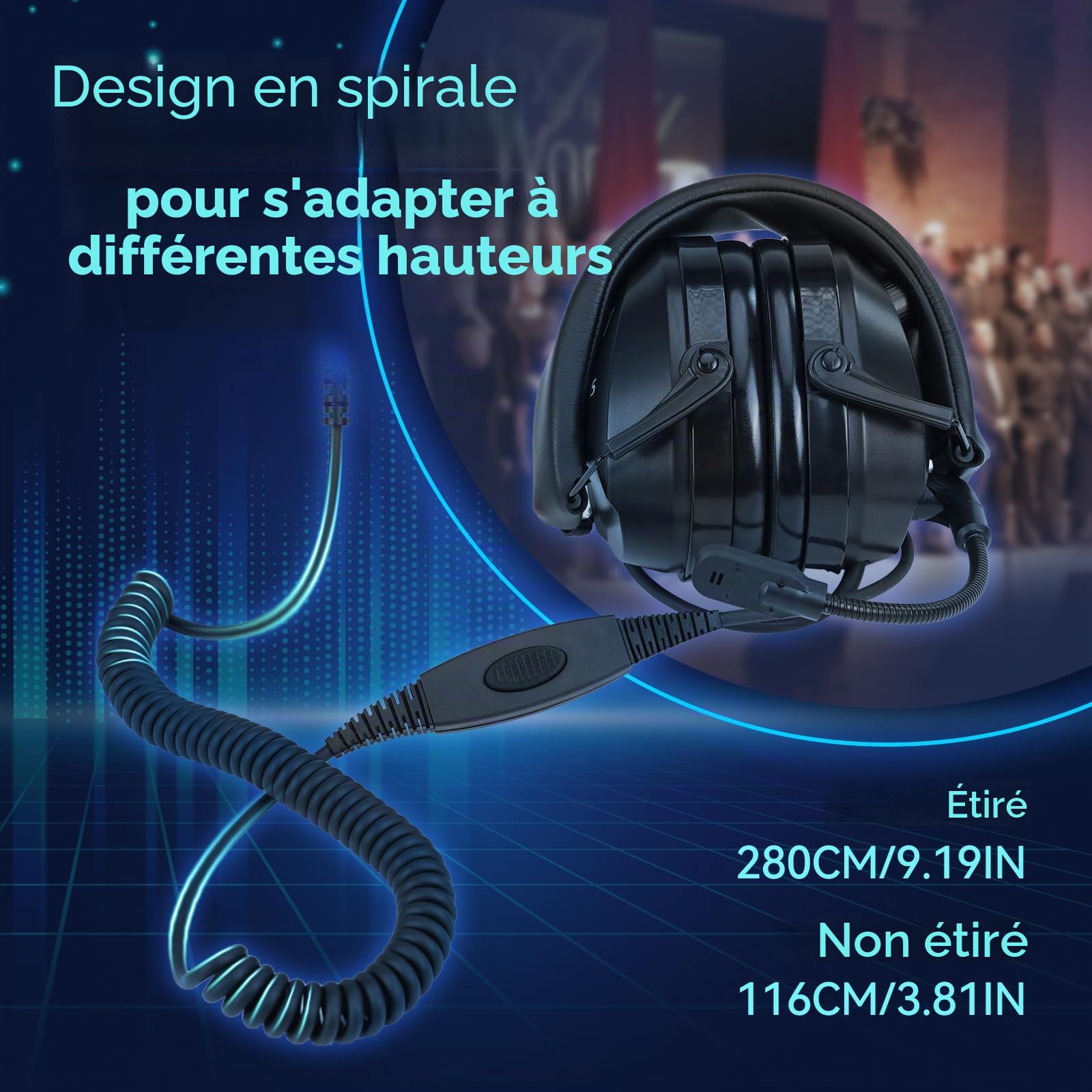 Retevis Lot de 2 écouteurs talkie-walkie, suppression bruit bouton volume réglable (82 dB) radio bidirectionnelle Baofeng UV-5R RT24 RT27 RA89 RT3S RT5R RT86