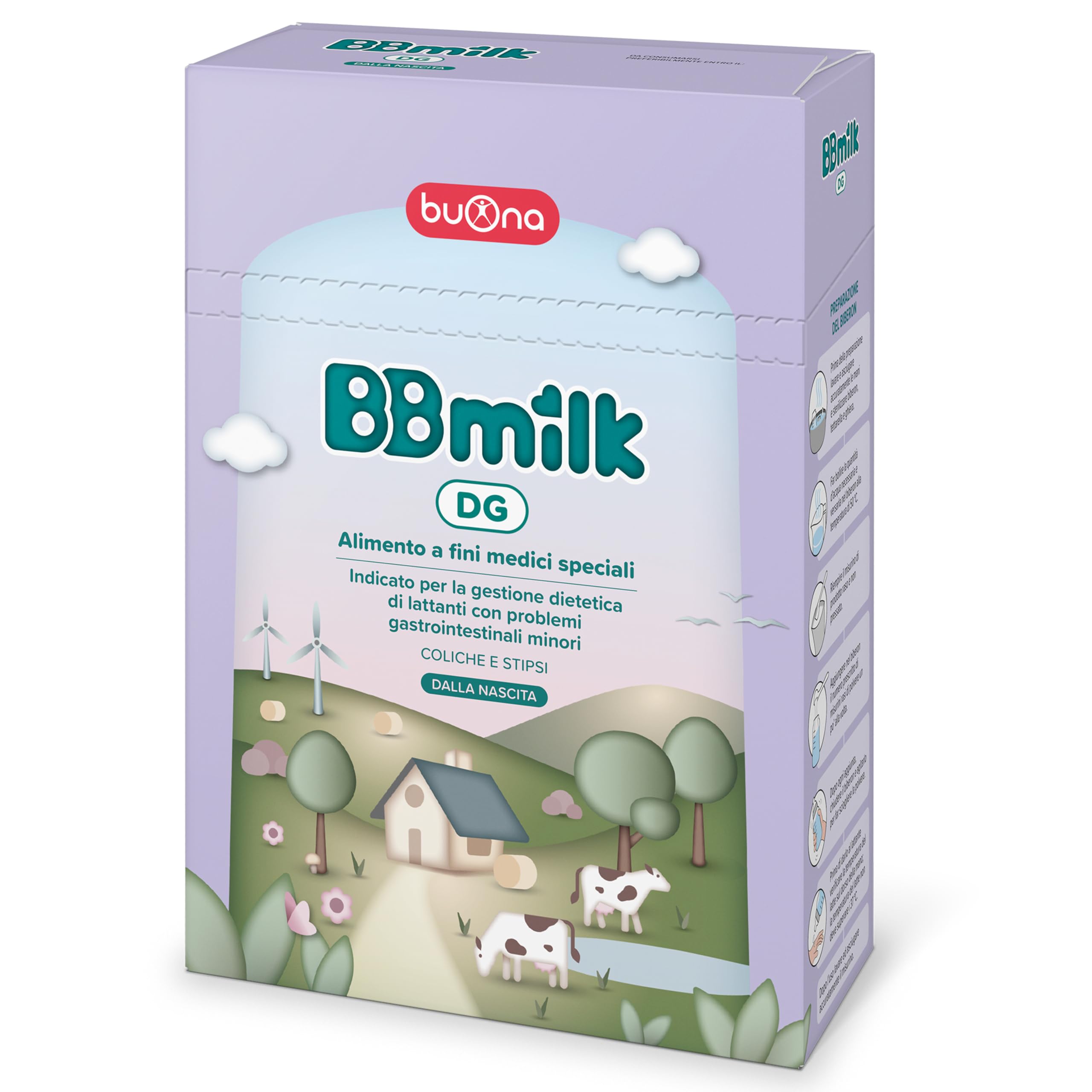 Buona Latte in Polvere per Coliche Neonato BBmilk DG 400g, Latte in Polvere per Neonati 0-12 Mesi con Coliche e Stipsi, Alimento a Fini Medici Speciali, Made in Italy