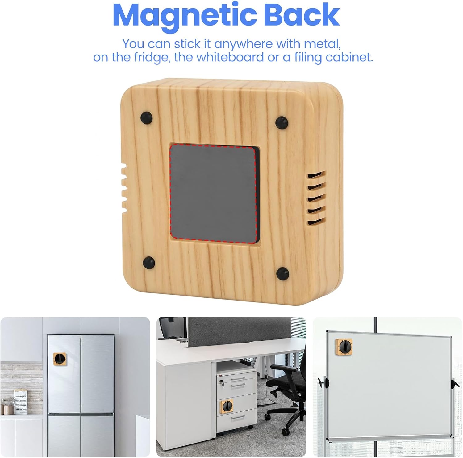 Kitchen Timer for Cooking - Bamboo Chef Cooking Timer Clock with Loud Alarm - 100% Mechanical Desk Timer - No Batteries Required - Magnetic Backing, Exquisite Stainless Steel Body - Countdown Reminder