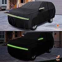 Vista 4 de Fundas impermeables para coche de reemplazo para Cadillac ATS/ATS-V 2013-2019, funda para todo clima de 6 capas con puerta con cremallera y bandas a