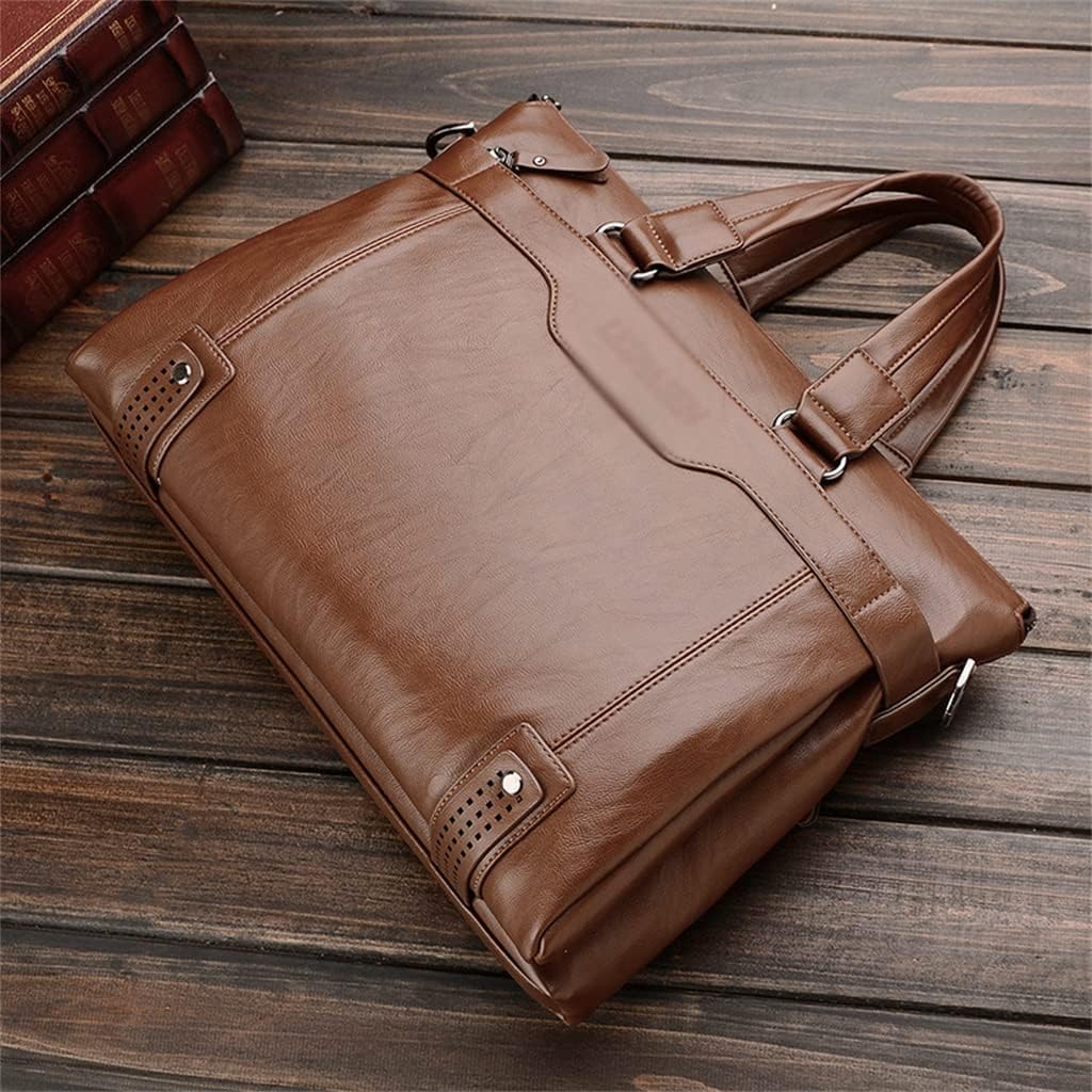 Men Briefcase Fashion Men's Bag PU Leather Male Briefcases Handbags Laptop Bag