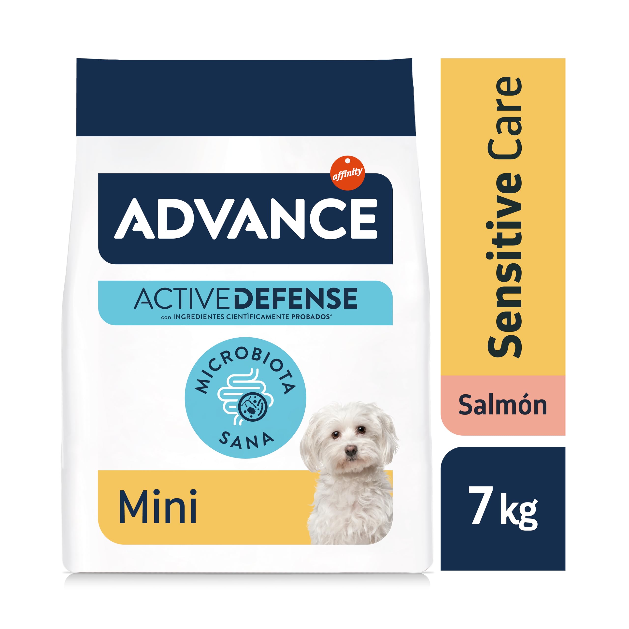 Advance Mini Sensitive Salmon - Cibo per Cani di piccola taglia con sensibilità digestive con Salmone, 7kg