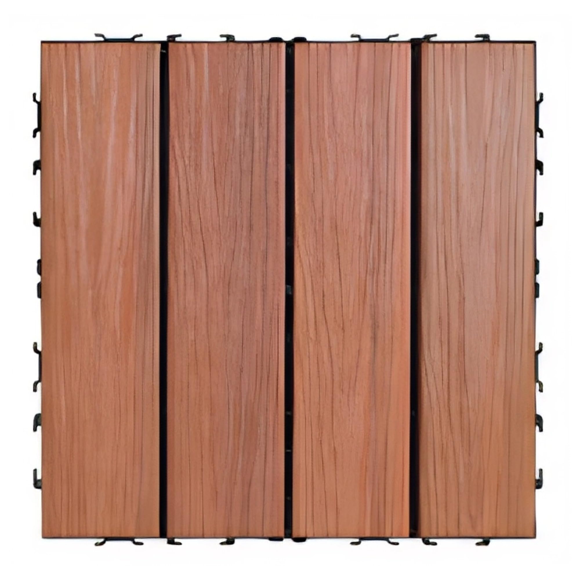 22 Pcs Composite Wood Patio Deck Tiles, Interlocking Flooring