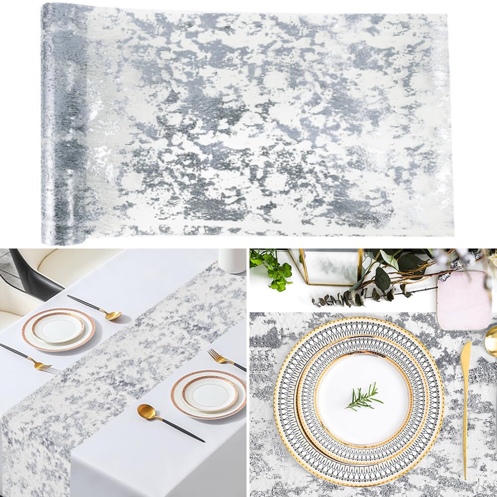 Silberner Tischläufer 15m X 28cm – Glitzerndes Tischband Für Hochzeit, Geburtstag & Weihnachten
