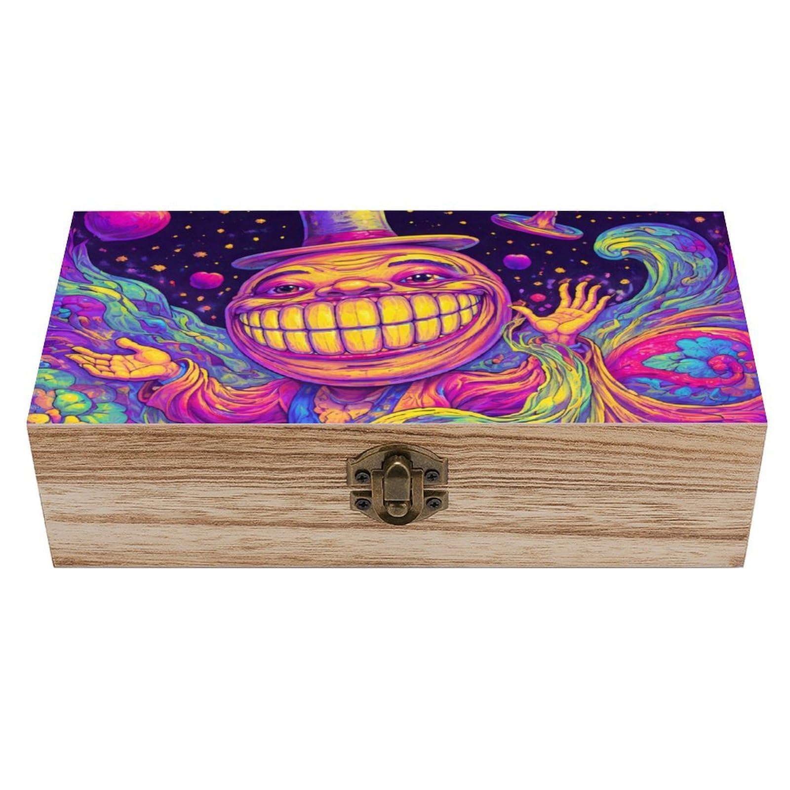 HLBSDM Trippy Graffiti Art Wooden Storage Box