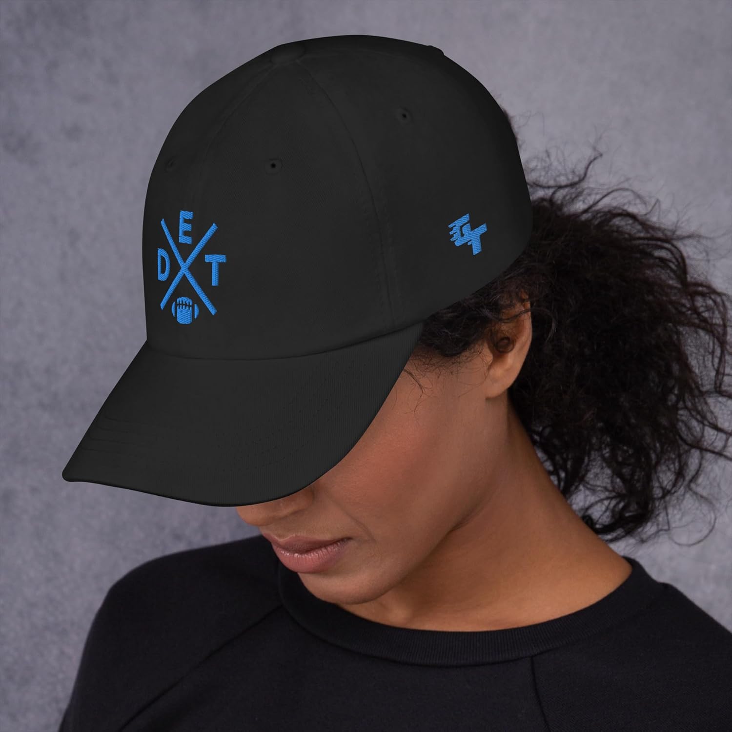 Detroit Football Retro DET Cross Baseball Cap Dad Hat