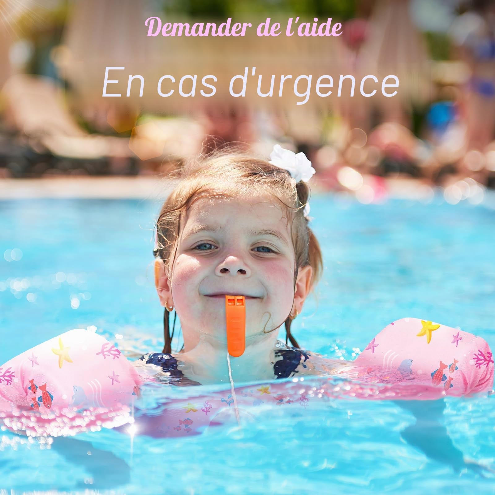 HeySplash Gilet de Flottement de Natation, Gilet de Natation avec Sangle Réglable pour Enfants 9-22/15-30 KG, Brassard d'apprentissage à la Natation Flotteur de Piscine avec Sifflet