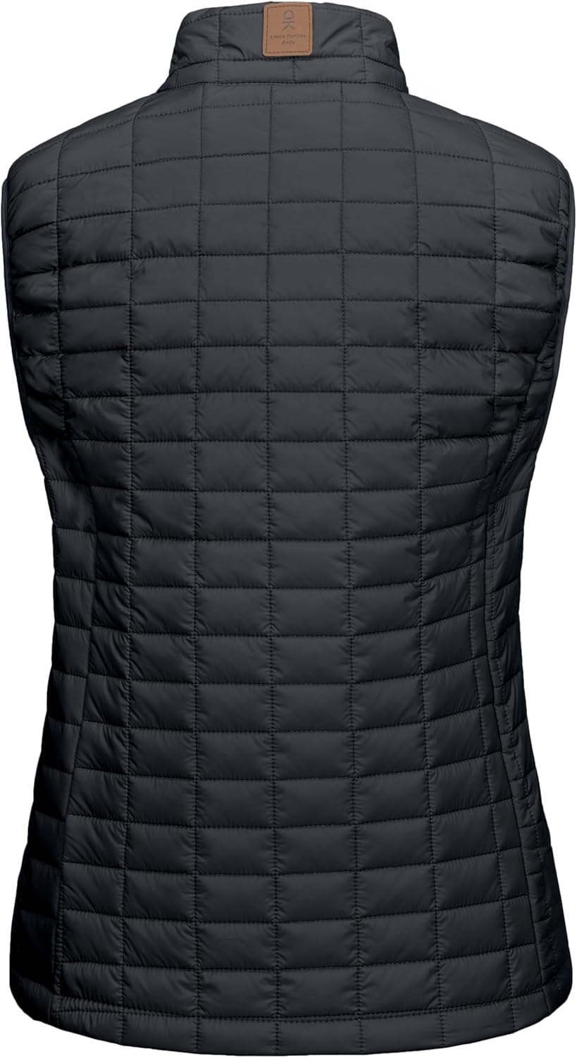Little Donkey Andy Women's Puffer Vest, Lightweight Warm Sleeveless Jacket for Hiking Travel Golf