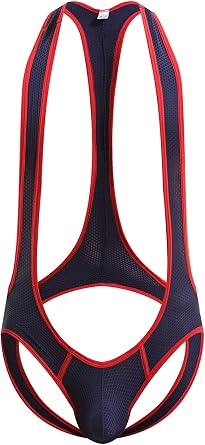 Mens Mesh Jockstrap Leotard Underwear Jumpsuits Wrestling Singlet Bodysuit